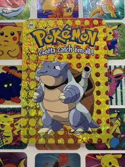 Pokemon Vintage Vending machine Sticker HOLO Prism 2000 Nintendo #009 Blastoise - Image 1