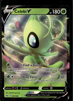 Pokemon Celebi V 001/202 Sword Shield Base Ultra Rare Holo - Image 1