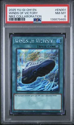 2025 YuGiOh Winds Of Victory Nike Collaboration EN001 Graded PSA 8 - Image 1