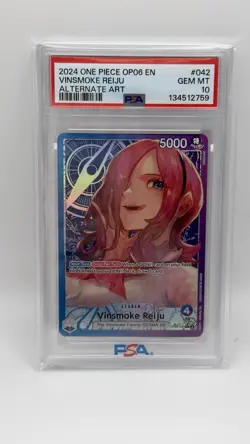 One Piece TCG Vinsmoke Reiju OP06-042 Leader Alternate Art PSA 10 - Image 1