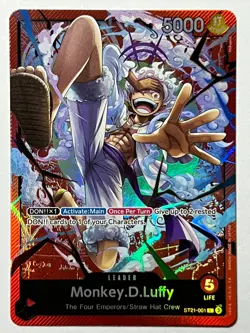 Monkey.D.Luffy ST21-001 - One Piece TCG Starter Deck EX: Gear 5 Foil MINT Leader - Image 1
