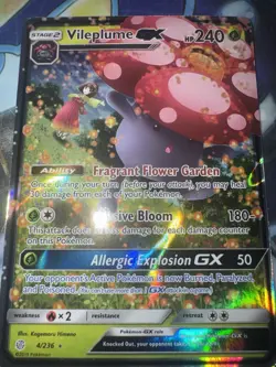 Pokemon Card-Vileplume GX TCG Sun & Moon Cosmic Eclipse - Image 2