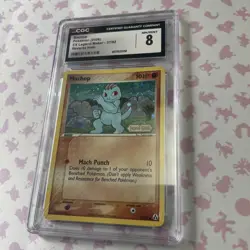 Machop Stamped Reverse Holo EX Legend Maker 57/92 CGC 8 Pokemon Big Swirl Card - Image 1