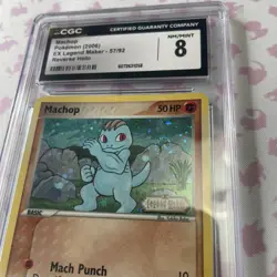 Machop Stamped Reverse Holo EX Legend Maker 57/92 CGC 8 Pokemon Big Swirl Card - Image 2