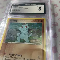 Machop Stamped Reverse Holo EX Legend Maker 57/92 CGC 8 Pokemon Big Swirl Card - Image 3