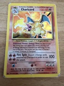 Pokemon TCG Card Charizard 004/102 Base Set Holo 120 HP Rare 1999 Wizards - Image 1