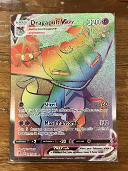 Pokemon TCG Dragapult VMAX Rebel Clash Holo Card 197/192 Secret Rare - Image 2