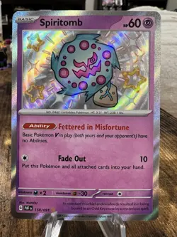 Pokemon Spiritomb TCG 158/091 Paldean Fates Shiny Holo Rare Card NM Condition - Image 1