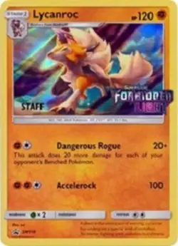 Pokemon Promo Cards Lycanroc - SM118 (Staff Prerelease Promo) - SM Black Star Pr - Image 1