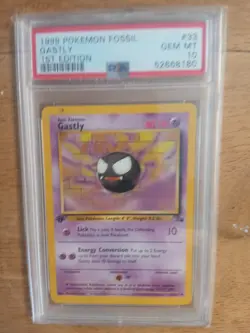 Pokemon Card 1st Edition Fossil #33 Gastly PSA 10 GEM MINT WOTC Vintage 1999 - Image 2