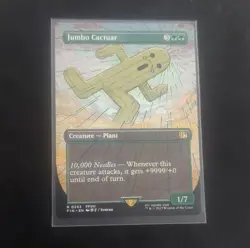 Wizards Magic: The Gathering Jumbo Cactuar Borderless Final Fantasy Rare Green - Image 1