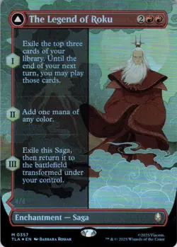 MTG The Legend of Roku (Borderless) (357) | NM Foil | Avatar {TLA} - Image 2