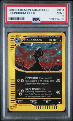 2003 POKEMON AQUAPOLIS #H11 HOUNDOOM-HOLO PSA 9 - Image 1