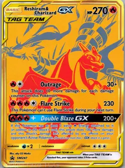 Reshiram & Charizard GX SM247 Promo SM Black Star Promos Pokemon NM - Image 1