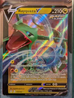 CGC 9 Rayquaza V Miscut Error Card Evolving Skies Pokemon TCG 2021 - Image 2