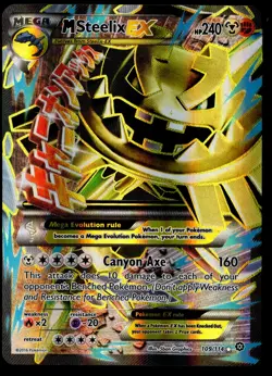 M Steelix EX 109/114 Steam Siege Full Art Holo MP Pokemon 2016 - Image 1