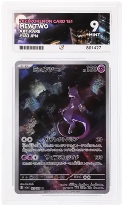Ace 9 Mewtwo 183/165 sv2a 151 Japanese Pokemon TCG - Mint Graded Card - Image 1