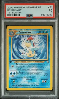 2000 POKEMON NEO GENESIS 1ST ED #31 CROCONAW PSA 5 - Image 1