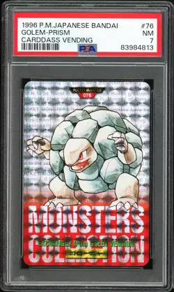 PSA 7 NM 1996 Pokemon Japanese Bandai Carddass Vending 76 Golem-Prism - Image 1