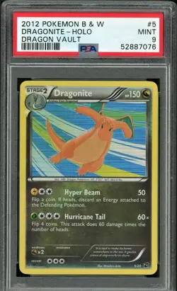 PSA 9 MINT 2012 Pokemon B & W Dragonite - Holo - Dragon Vault #5 - Image 1