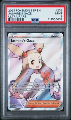 PSA 9 - 2024 POKEMON SSP EN-SURGING SPARKS 233 JASMINE'S GAZE ULTRA RARE - Image 1