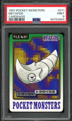 PSA 9 - 1997 POKEMON POCKET MONSTERS CARDDASS 011 METAPOD - Image 1