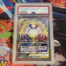 Pokemon TCG Tag Bolt Latias & Latios GX 105/095 Full Art Holo PSA 10 Japanese - Image 1
