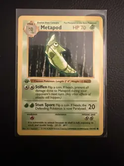Pokemon TCG 1st Edition Base Set Shadowless Metapod 54/102 - Image 1