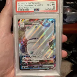 2020 Pokemon SWSH Vivid Voltage Full Art Galarian Darmanitan Vmax #037 PSA 10 - Image 1