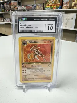 kabutops Pokemon 1999 Fossil 1st editon CGC 10 - Image 1