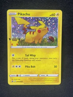 Pokemon General Mills 25th Anniversary Pikachu SWSH039 Holo Black Star Promo - Image 1