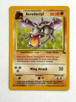 Pokemon TCG Aerodactyl 1/62 Fossil Unlimited Holo WOTC - Image 1