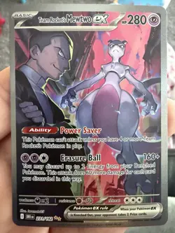 Pokemon TCG Team Rockets Mewtwo EX Special Illustration Destined Rivals 231/182 - Image 1