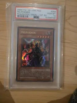 PSA 10 Yu-Gi-Oh Helpoemer PGD-058 Ultra Rare Pharaonic Guardian 1st Edition 2003 - Image 2