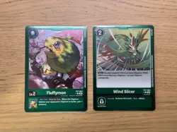EX7 Foil ALT Fluffymon and Wind Slicer - Digimon TCG Card Game - Image 1