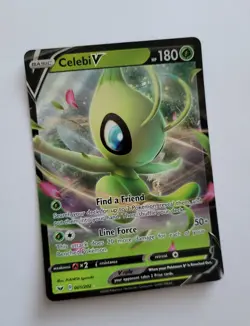 Pokemon Celebi V 001/202 Holo Sword & Shield Ultra Rare Full Art Card TCG 2020 - Image 1