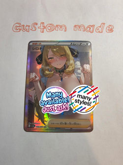 Cynthia Custom nukige Pokemon Trainer Card Full Art Sexy Holo Waifu doujin - Image 1