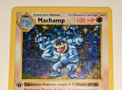 1st Edition Shadowless Machamp 8/102 Base Set Holo Rare Vintage Pokemon Card - Image 4