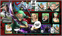 One Piece Card Game Roronoa Zoro Red mat Gaming CCG Playmat Deskmat Mouesepad - Image 1