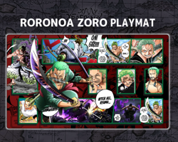 One Piece Card Game Roronoa Zoro Red mat Gaming CCG Playmat Deskmat Mouesepad - Image 2