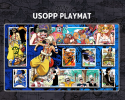 One Piece CCG TCG Card Game Usopp Blue mat Gaming Desk Playmat Deskmat Mousepad - Image 2