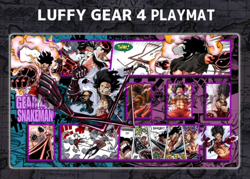 One Piece Card Luffy G4 Snake Man - Purple Blue Gaming Desk Mat Playmat Mousepad - Image 2