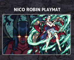 One Piece Card Game Nico Robin Green mat Gaming Desk Playmat Deskmat Mousepad - Image 2