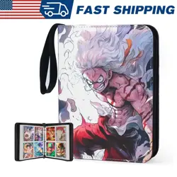 One Piece Trading Card Binder Sleeves for TCG Cards 4 Pocket with 50 Sleeves - Image 1