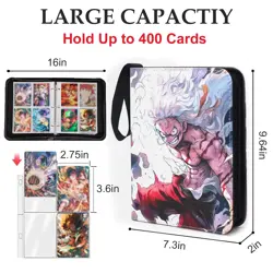 One Piece Trading Card Binder Sleeves for TCG Cards 4 Pocket with 50 Sleeves - Image 3
