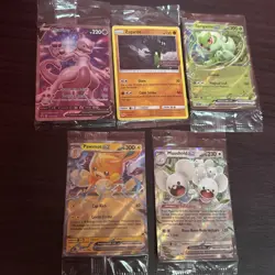 5 Sealed Pokemon Card Promo Cards With Mewtwo V #SWSH229 and Zygarde #72/131 - Image 1