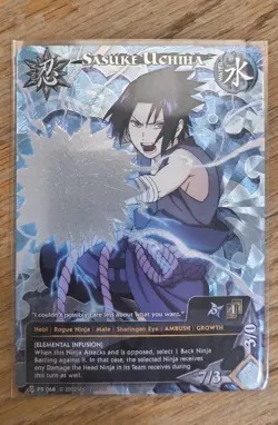 Naruto CCG TCG Sasuke Uchiha Full Art Foil Promo Card LP PR-068 Shonen Jump - Image 1