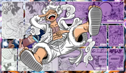 OP One Piece Playmat Gear 5 Luffy Laughing TCG CCG Playmat Custom Card Mat - Image 1