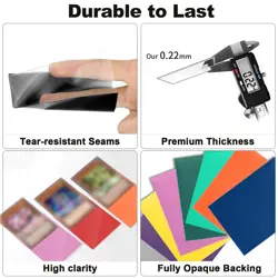 Fabmaker Black Card Sleeves 200 Pack Compatible 200pack Sleeves, - Image 3