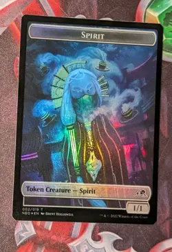 MTG *FOIL *Kamigawa:Neon Dynasty Token SPIRIT ** CONSTRUCT NM - Image 1